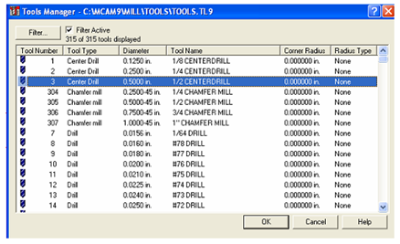 mastercam tool library